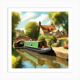 The Green Barge Art Print