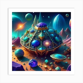 Spaceships And Planets 1 Art Print