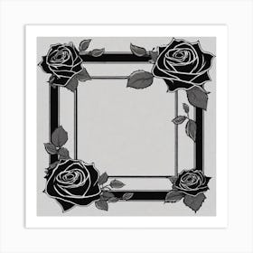 Black Roses Frame Art Print