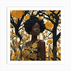 Woman in forest Art Print