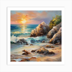 Sunset At The Beach 15 Art Print