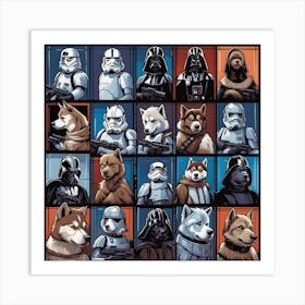 Paw Wars Collage Art Print