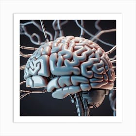 Brain With Wires 2 Art Print