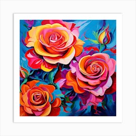 Colorful Roses 1 Art Print