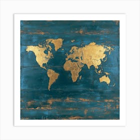 World Map Art 23 Art Print