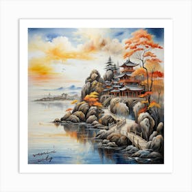 Asian Landscape Painting Art Print