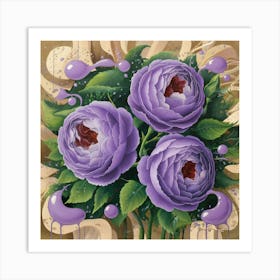 A Stunning Vibrant Painting Of Three Large Plump Art Print