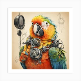 Steampunk Parrot Art Print