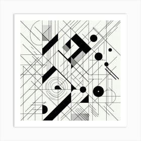 Abstract Black And White Painting Art Print