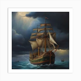 Ship In The Storm.16 Art Print