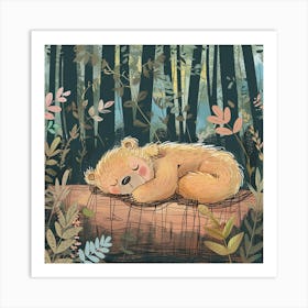 Teddy Bear In The Forest Art Print