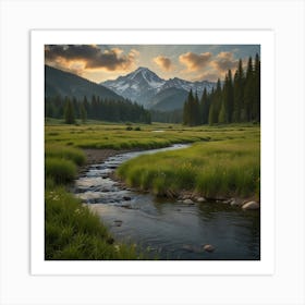 Sunrise In The Mountains 36 Art Print