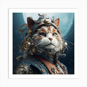 Steampunk Cat 1 Art Print