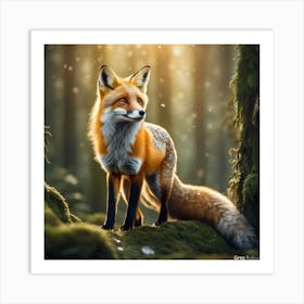 Fox In The Forest 65 Art Print