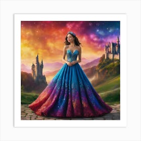 Girl In A Ball Gown Art Print