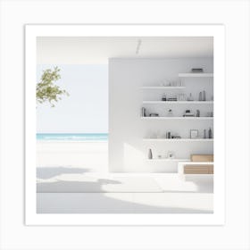 White Living Room Art Print