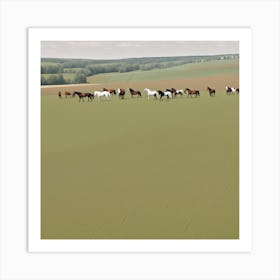 Horses In A Field 13 Art Print
