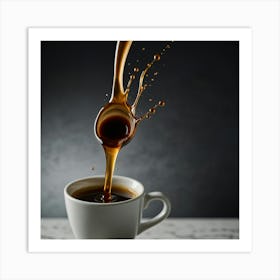 Coffee Pouring From A Cup 2 Art Print