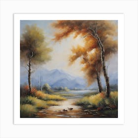 Autumn By The River 1 Art Print