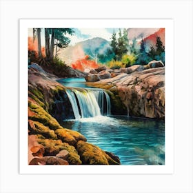 Waterfall In The Forest 1 Art Print