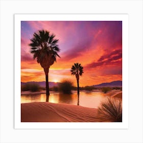 Sunset In The Desert 15 Art Print