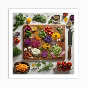 Cutting Board Full Of Vegetables Art Print