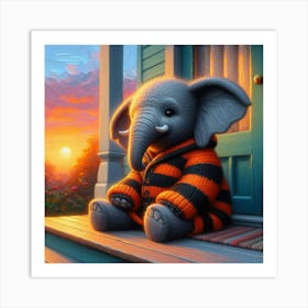 Elephant In A Sweater Art Print