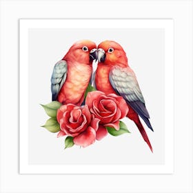 Couple Of Parrots 6 Art Print