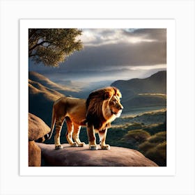 Lion In The Wilderness 1 Art Print