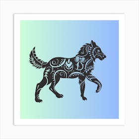 Zodiac Wolf 1 Art Print