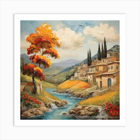 Lively Landscapes Italian Impasto Art Print 1 Art Print