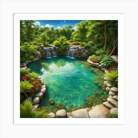 Pond In The Jungle Art Print