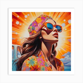 'Hippie Girl' Art Print