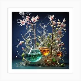 Flowers In A Flask Art Print