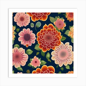 Floral Pattern Vector Art Print