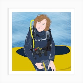 Sylvia Earle - Inspiring women collection - swimming theme  Art Print