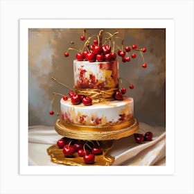 Cherry Cake Art Print