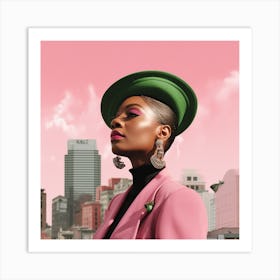 Woman In Pink 1 Art Print