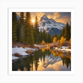 Sunrise In The Mountains 3 Art Print