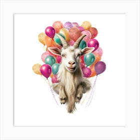 Goat With Balloons Art Print