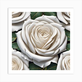 White Roses 4 Art Print