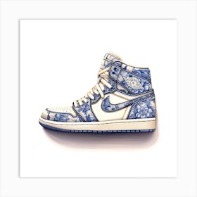 Air Jordan Delft Tile Illustration 2 Art Print