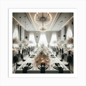 Black And White Wedding Reception Art Print