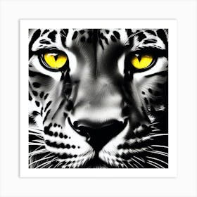 Leopard With Yellow Eyes Art Print