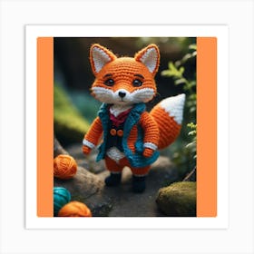 Fox with thread Art Print