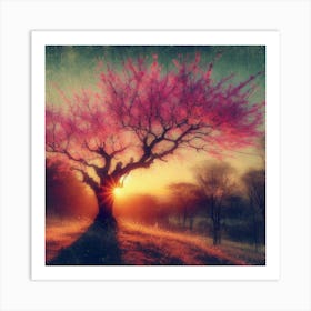 Sunset Tree Art Print