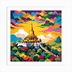 DRAGON PAGODA MYNAMAR Art Print