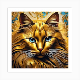 Golden Cat 3 Art Print