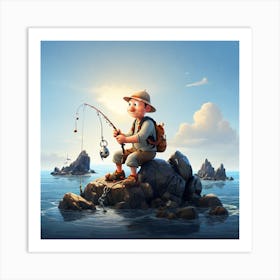 Fishing In The Ocean Art Print