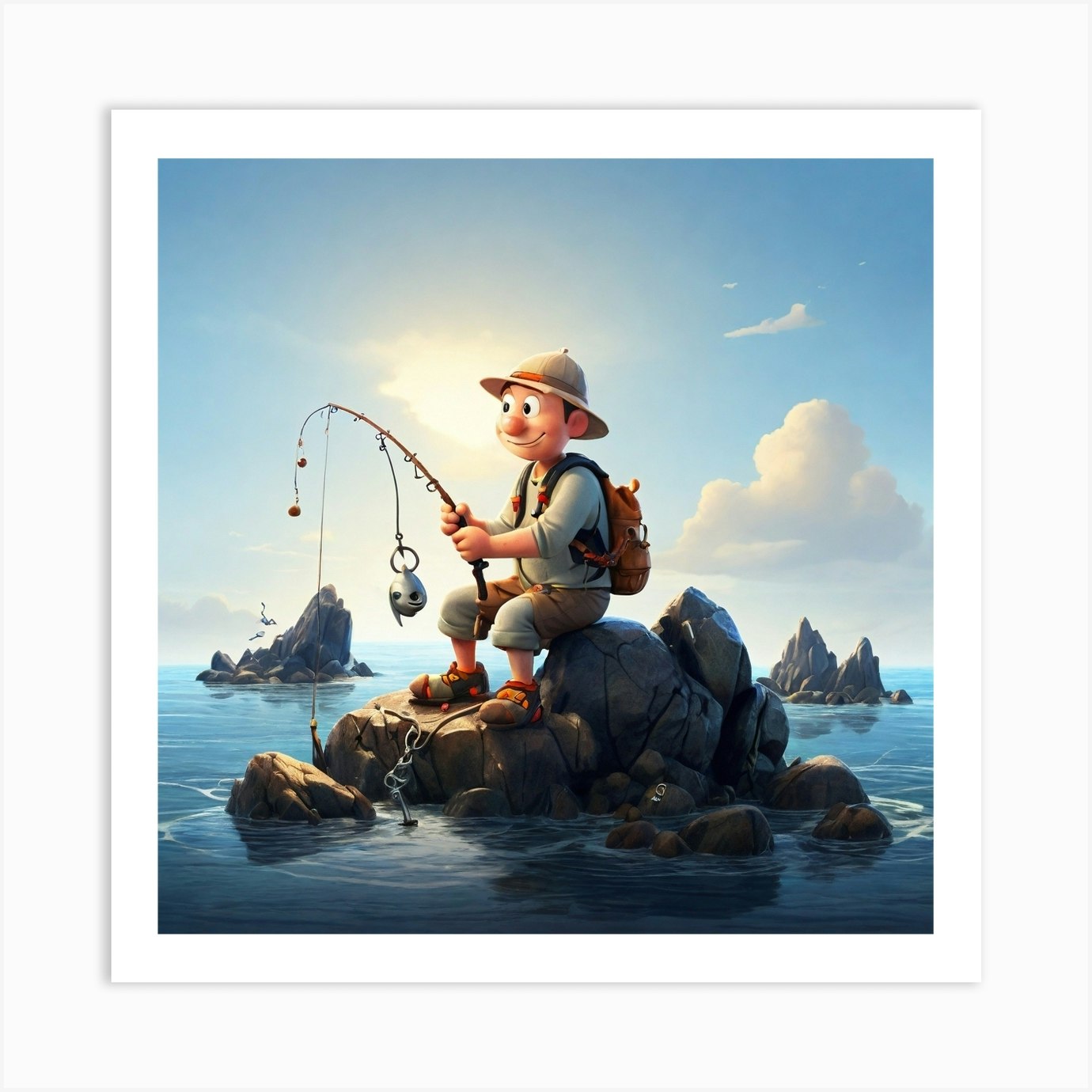 Fishing In The Ocean Art Print by mamohashem - Fy